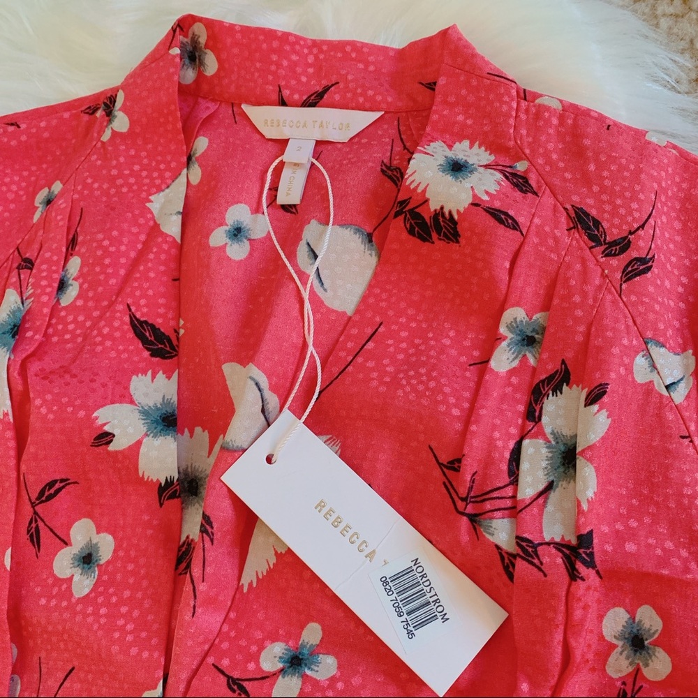 Rebecca Taylor DANIELLA FLORAL V-NECK DRESS - Picture 6 of 8